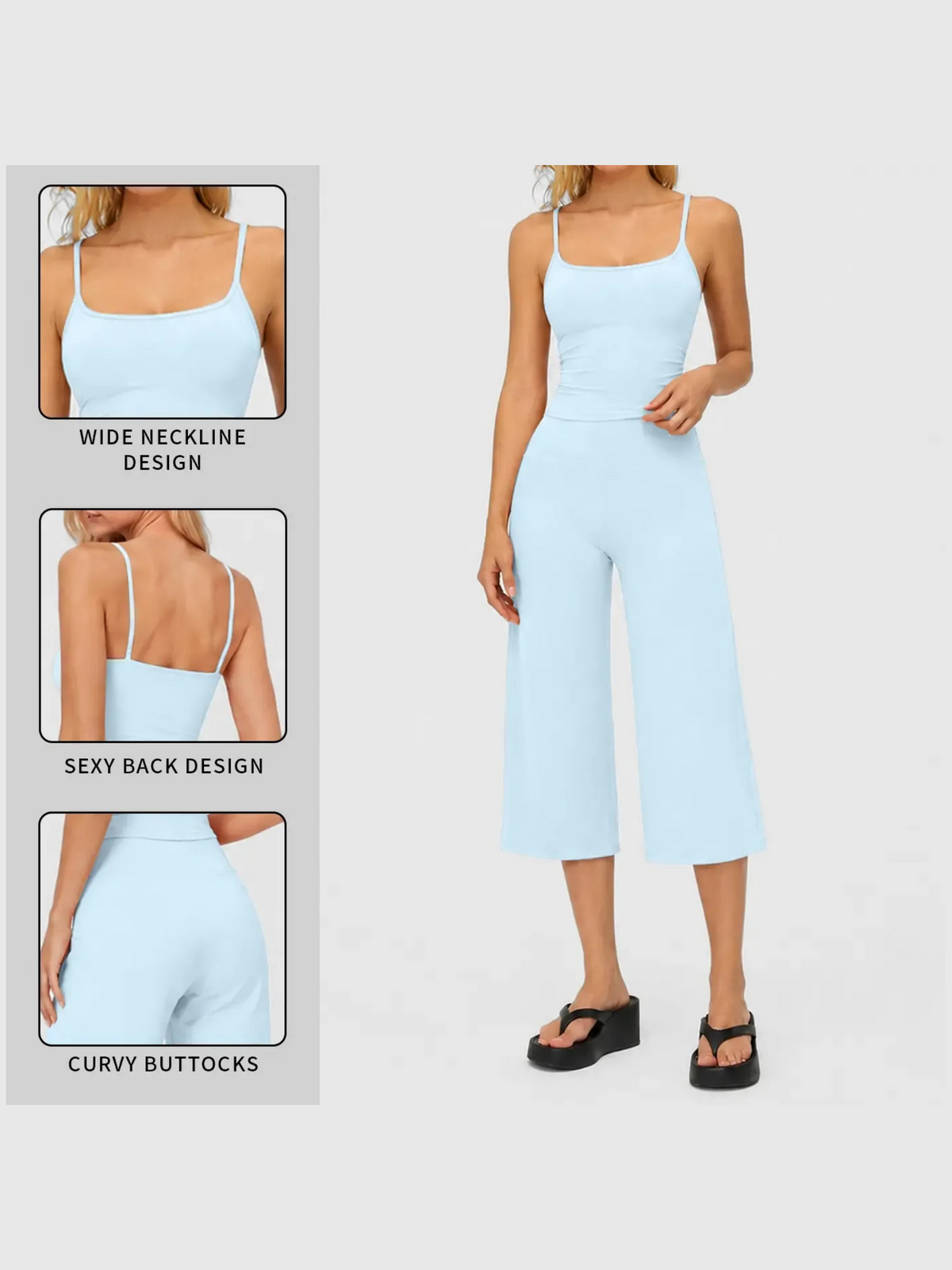 Women's 2-Piece Slimming Sports Set – Camisole Yoga Top & High-Waisted Quick-Dry Shorts