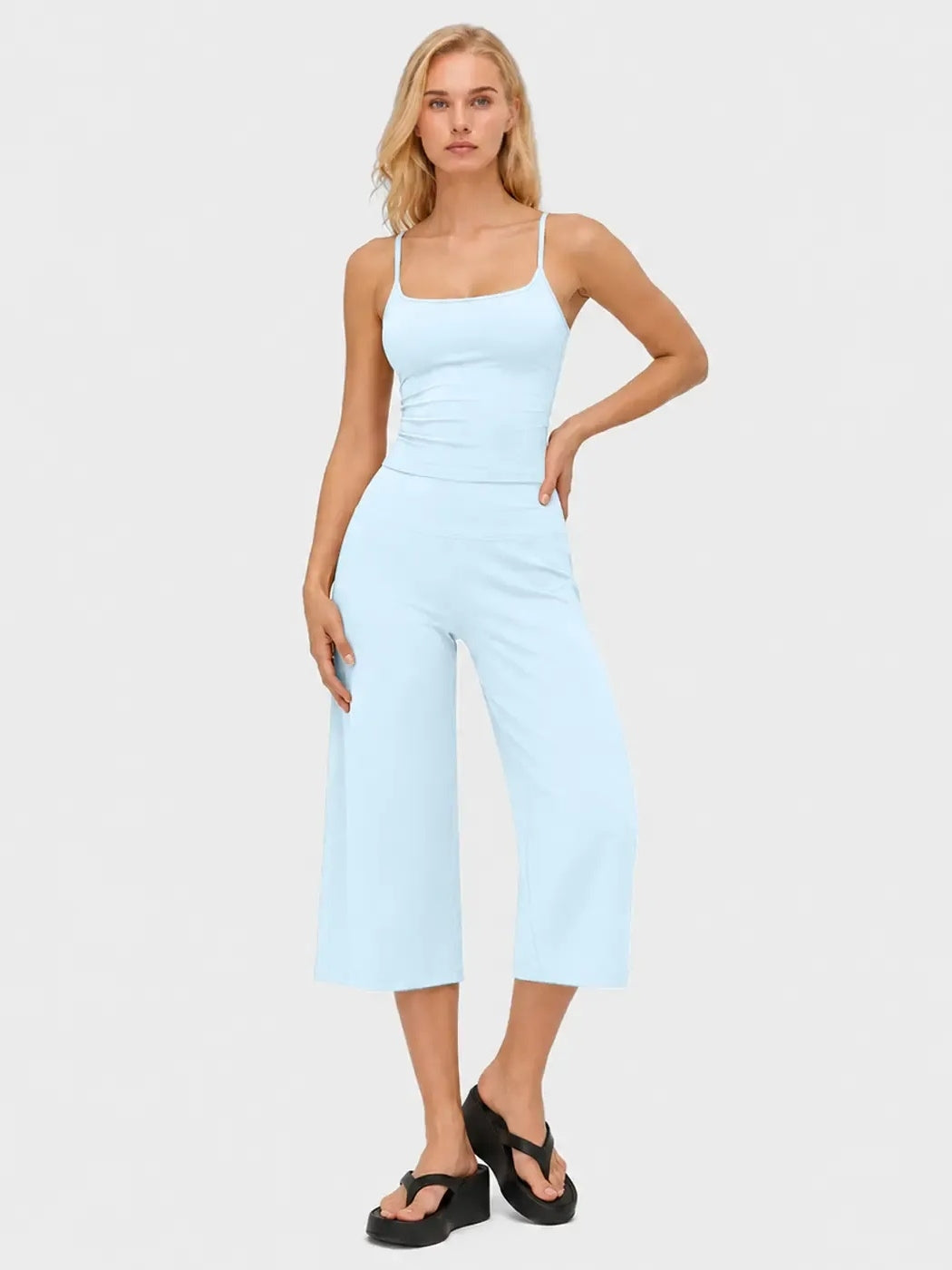 Women's 2-Piece Slimming Sports Set – Camisole Yoga Top & High-Waisted Quick-Dry Shorts