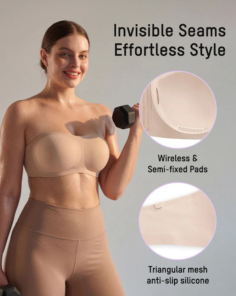 🎀Strapless Wireless Padded Bandeau Bra – Non-Slip Seamless Comfort