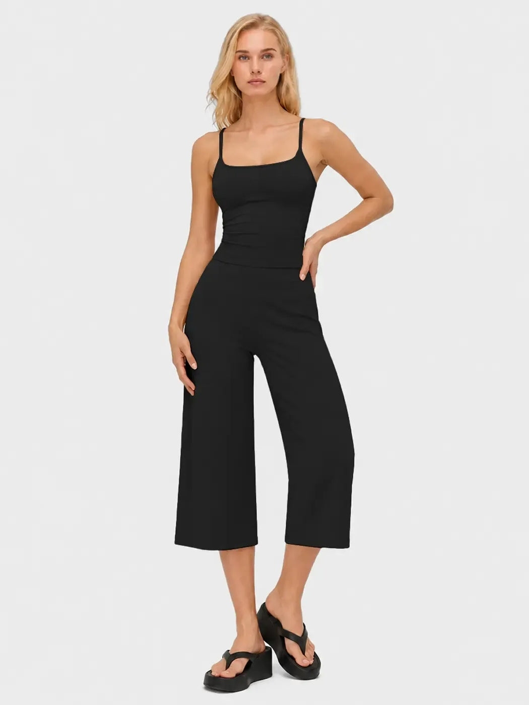 Women's 2-Piece Slimming Sports Set – Camisole Yoga Top & High-Waisted Quick-Dry Shorts