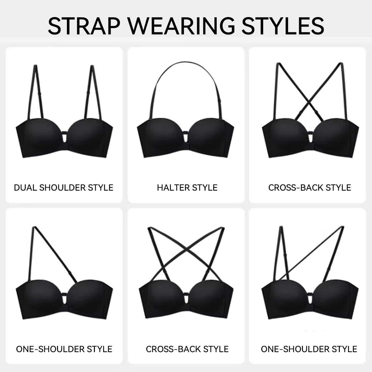 Strapless Front-Closure Push-Up Bra – Anti-Slip Grip, Seamless, A-C Cup