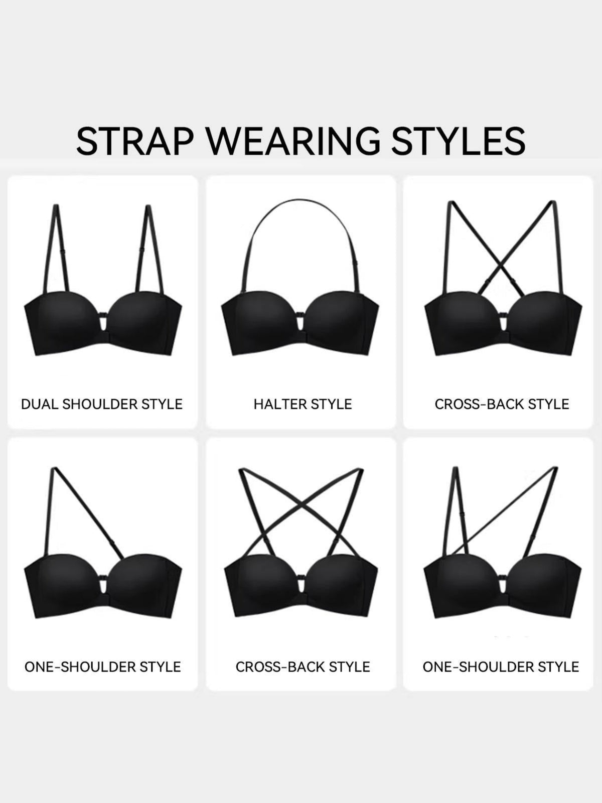 Strapless Front-Closure Push-Up Bra – Anti-Slip Grip, Seamless, A-C Cup