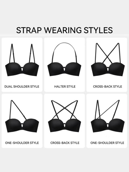 Strapless Front-Closure Push-Up Bra – Anti-Slip Grip, Seamless, A-C Cup