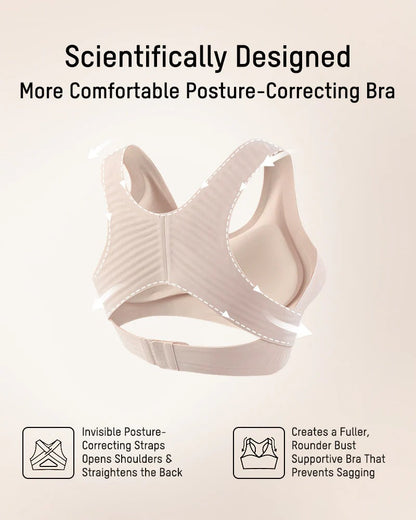 Front Closure Cross-Back Posture Bra – Wireless Support Comfort