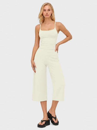 Women's 2-Piece Slimming Sports Set – Camisole Yoga Top & High-Waisted Quick-Dry Shorts