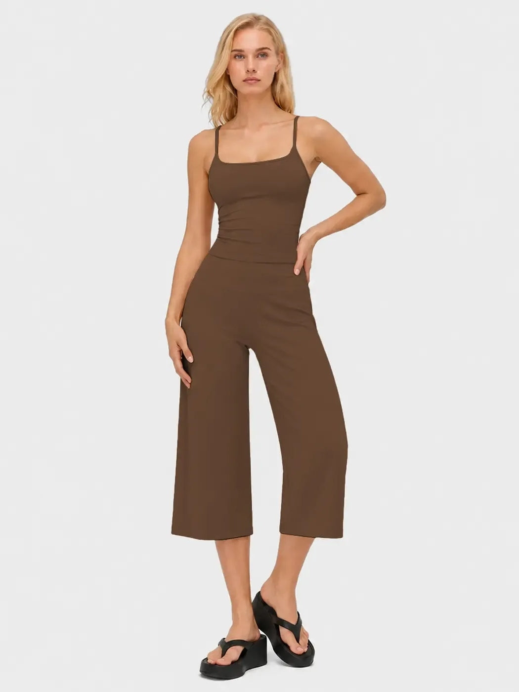 Women's 2-Piece Slimming Sports Set – Camisole Yoga Top & High-Waisted Quick-Dry Shorts