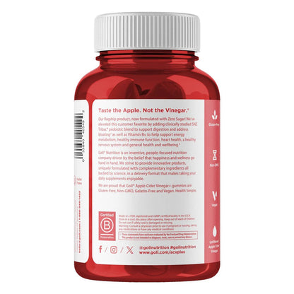Zero Sugar 3-in-1 Gut Health Gummies – ACV + Probiotics + Vitamins