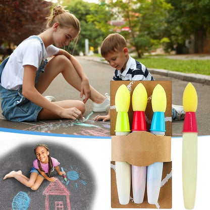 Sidewalk Chalk Paint Brush Set – 3-Pack Water Drawing Brushes, Washable & Easy Use