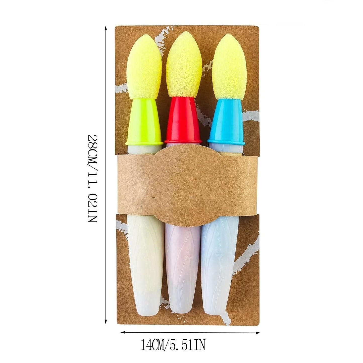 Sidewalk Chalk Paint Brush Set – 3-Pack Water Drawing Brushes, Washable & Easy Use