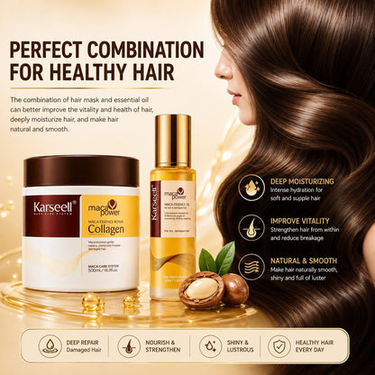 Collagen & Argan Oil Hair Resurrection Set – Mask + Elixir Duo