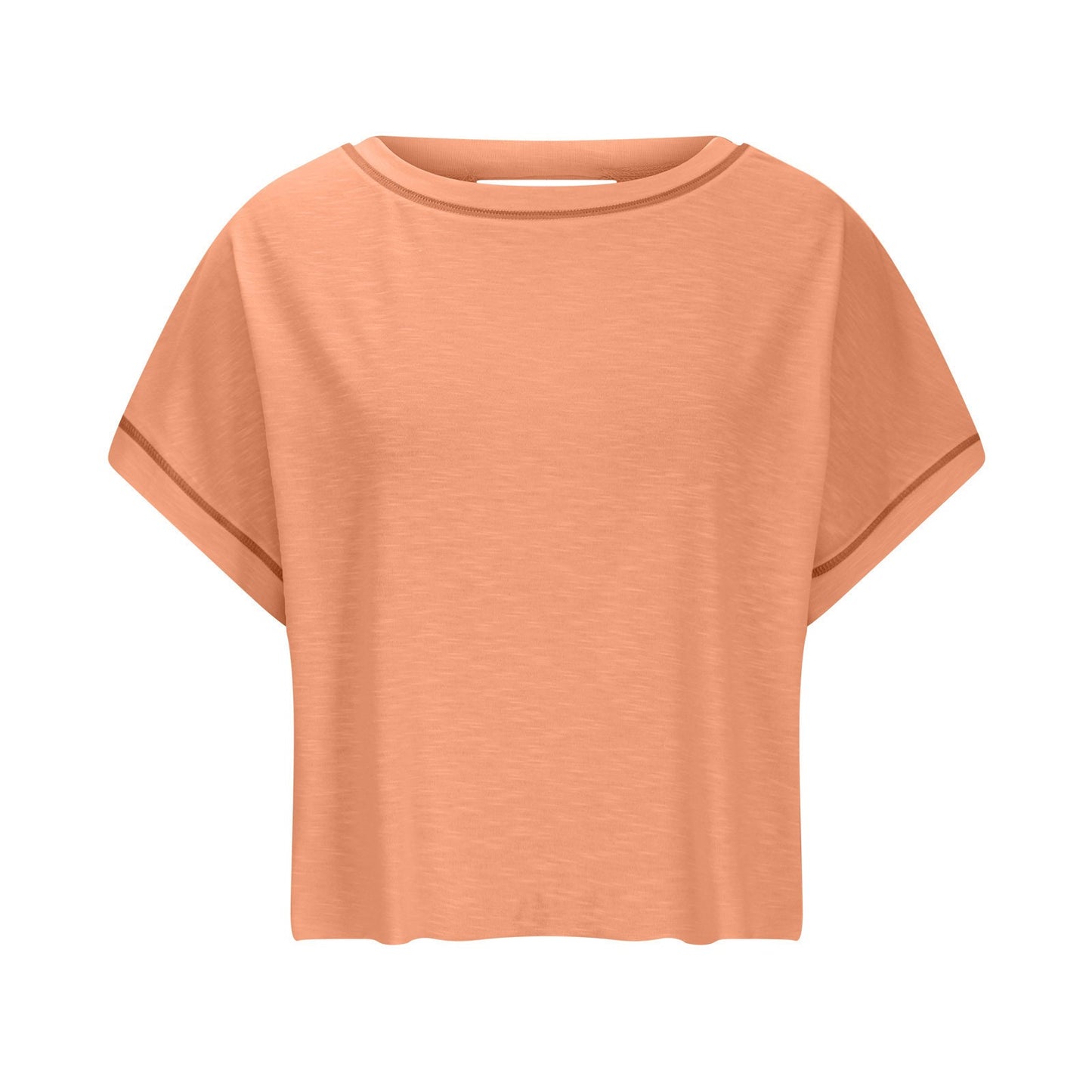 Women's Open Back Crop Top - Oversized Stretch Tee for Yoga & Street