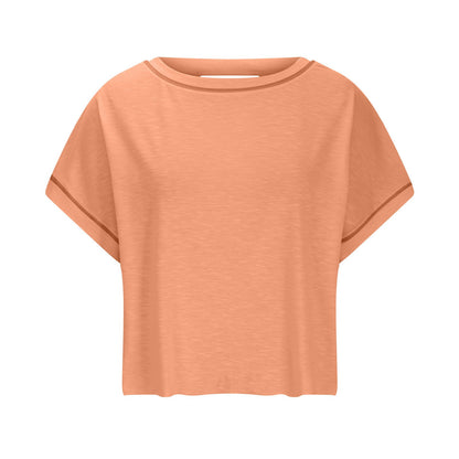 Women's Open Back Crop Top - Oversized Stretch Tee for Yoga & Street
