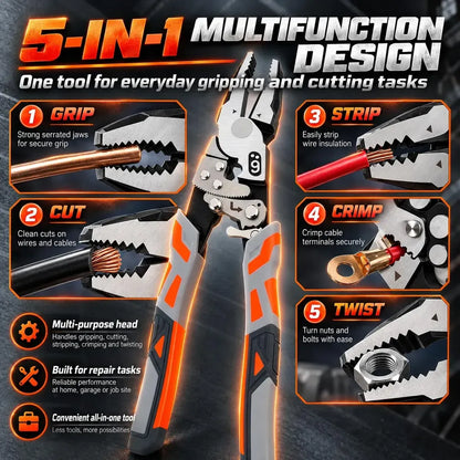 9-Inch Self-Locking Ratchet Pliers – Heavy-Duty Wire Cutters