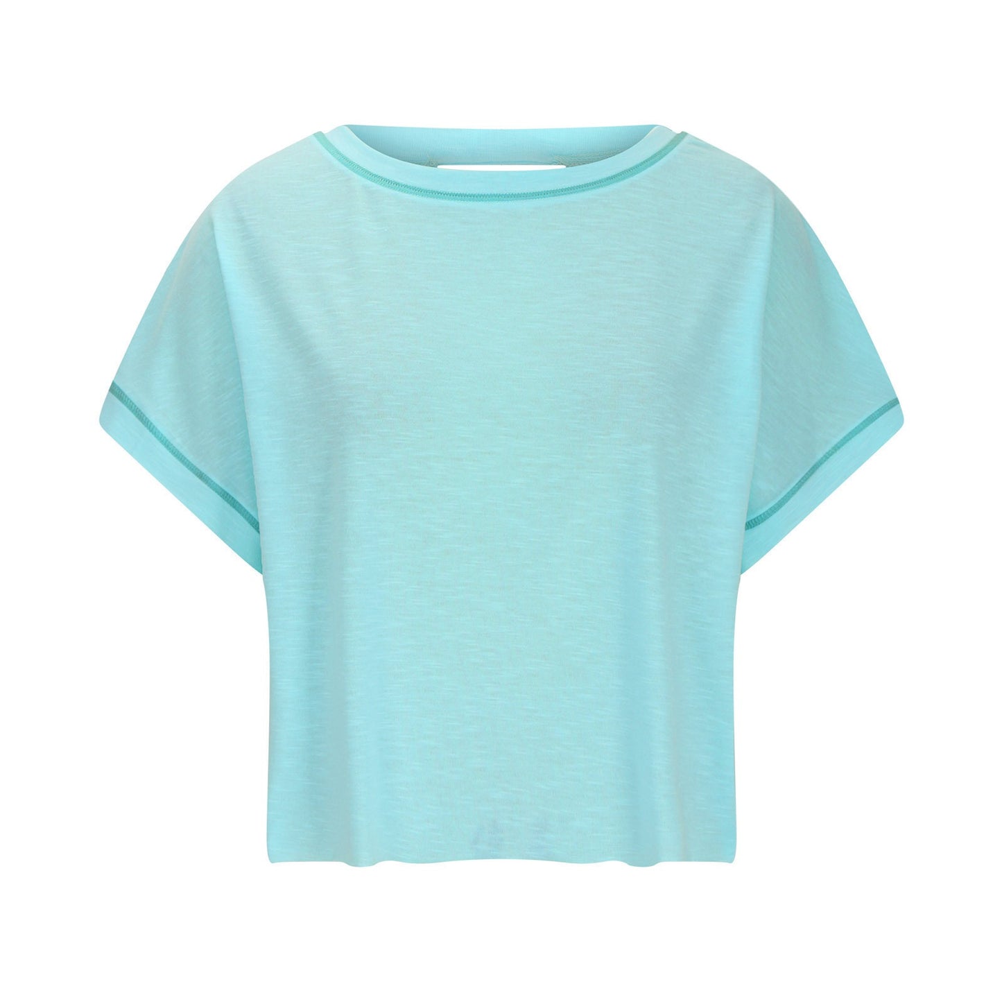Women's Open Back Crop Top - Oversized Stretch Tee for Yoga & Street