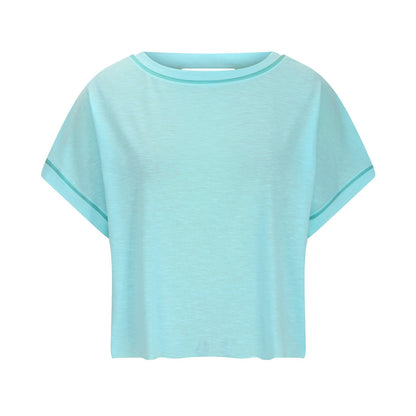 Women's Open Back Crop Top - Oversized Stretch Tee for Yoga & Street