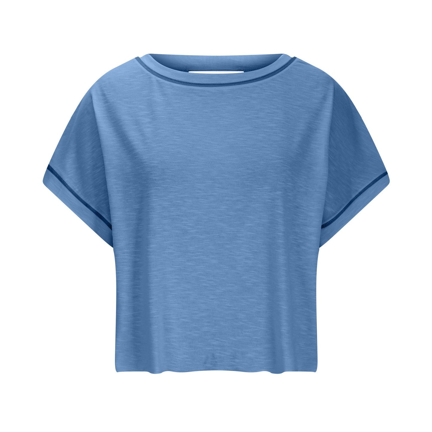 Women's Open Back Crop Top - Oversized Stretch Tee for Yoga & Street