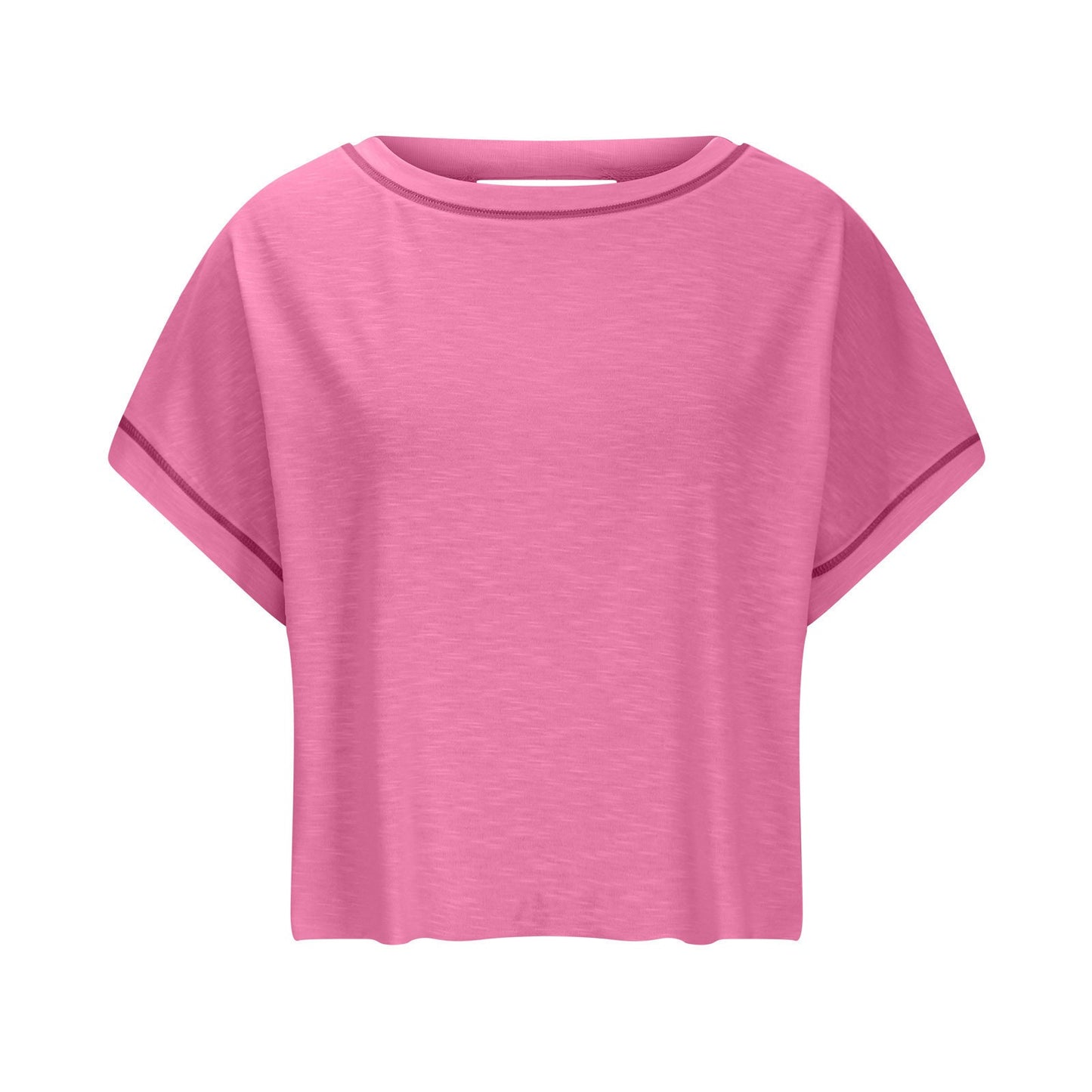 Women's Open Back Crop Top - Oversized Stretch Tee for Yoga & Street