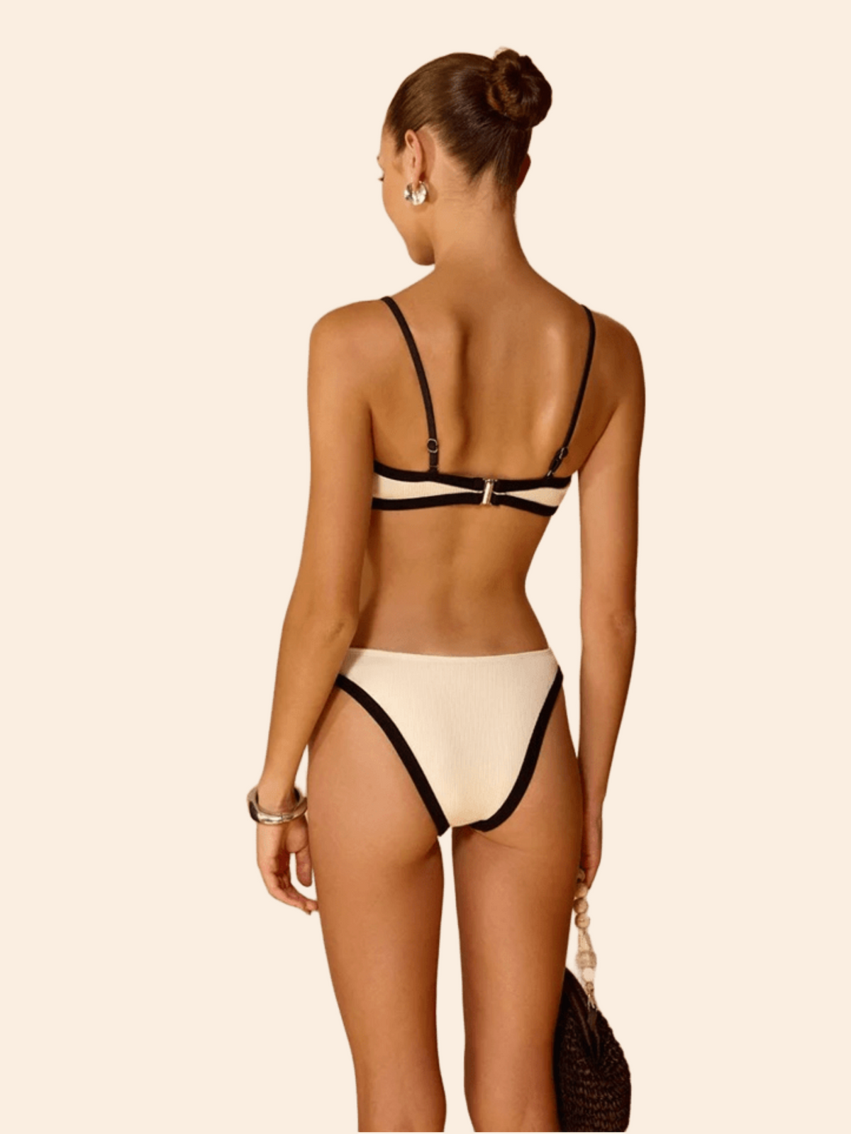 The Isla Ribbed Contrast-Trim Bikini Set