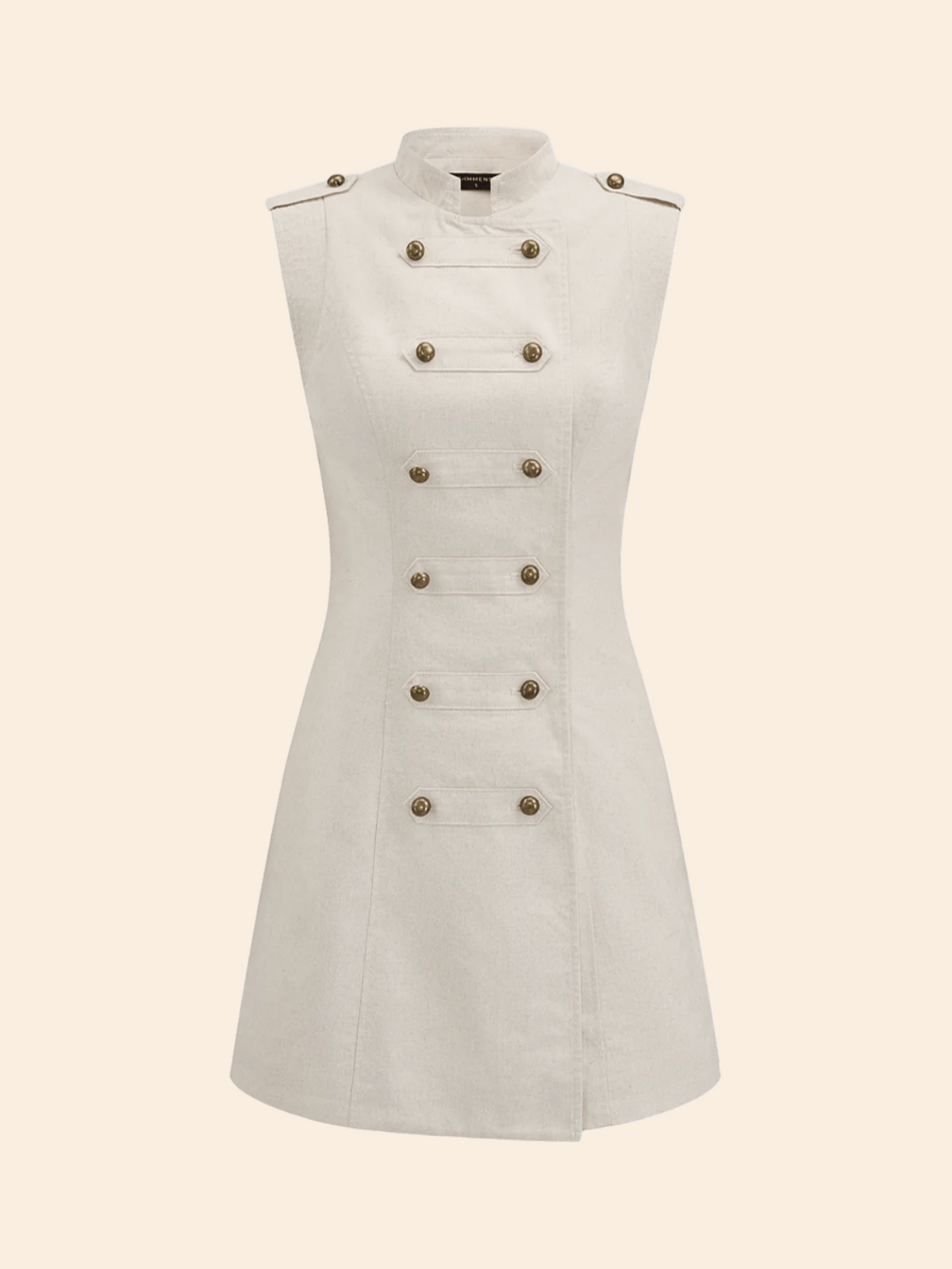 The Amara Napoleon-Style Cotton-Linen Mini Dress
