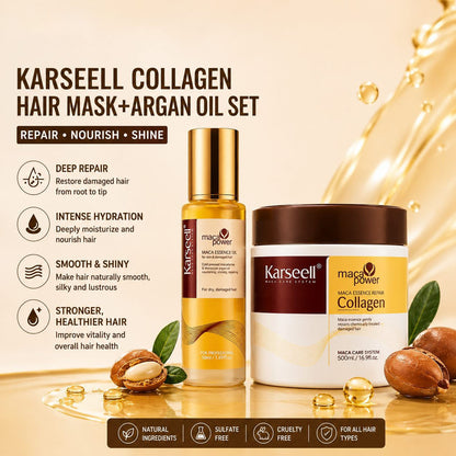 Collagen & Argan Oil Hair Resurrection Set – Mask + Elixir Duo