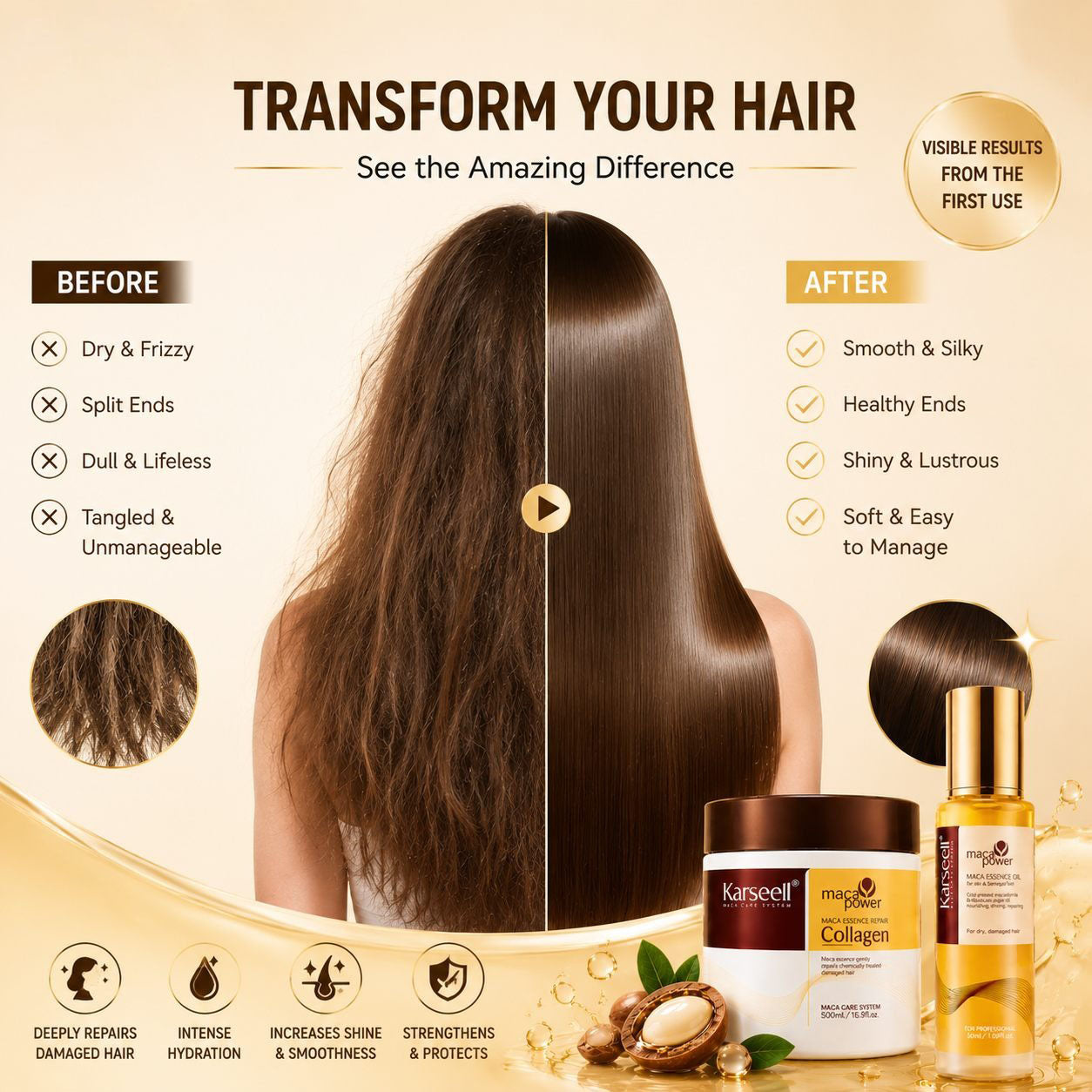 Collagen & Argan Oil Hair Resurrection Set – Mask + Elixir Duo