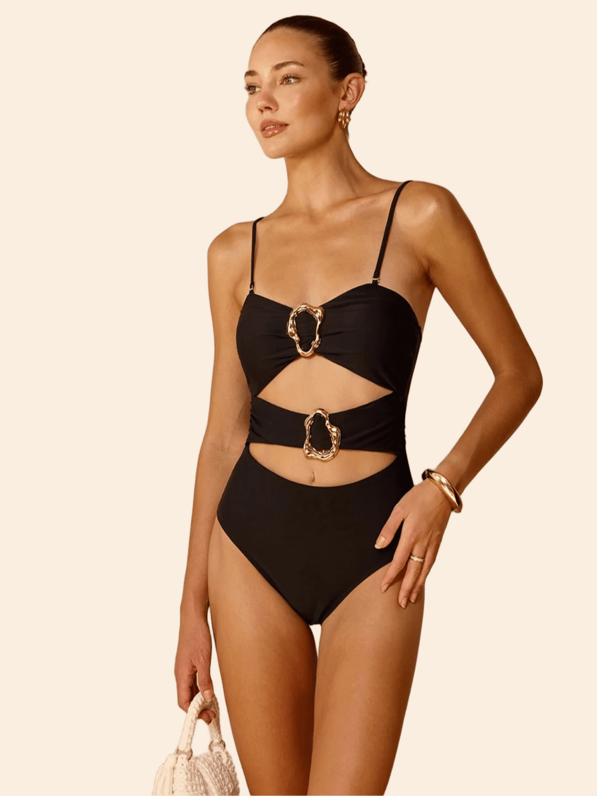 The Cove Cutout Metal-Buckle One-Piece