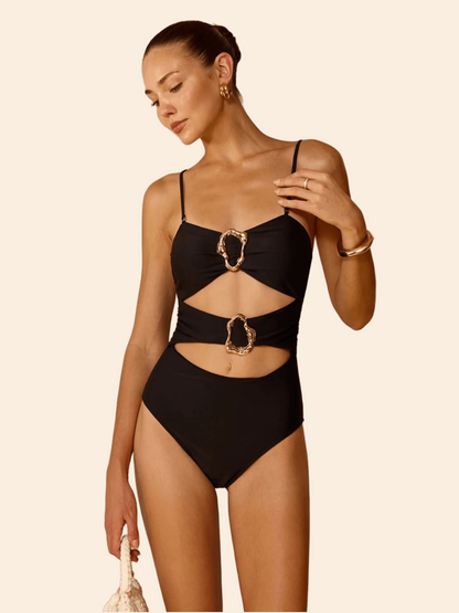 The Cove Cutout Metal-Buckle One-Piece