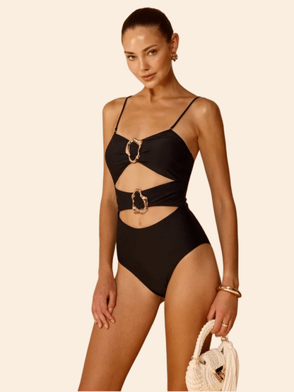 The Cove Cutout Metal-Buckle One-Piece