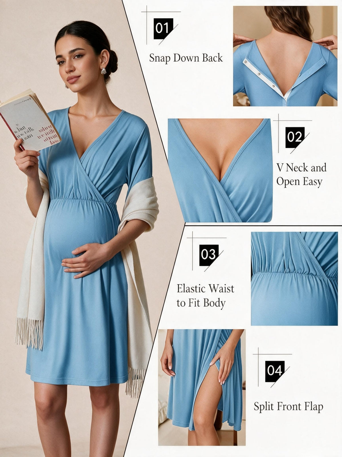 The Lune Maternity Nursing Dress