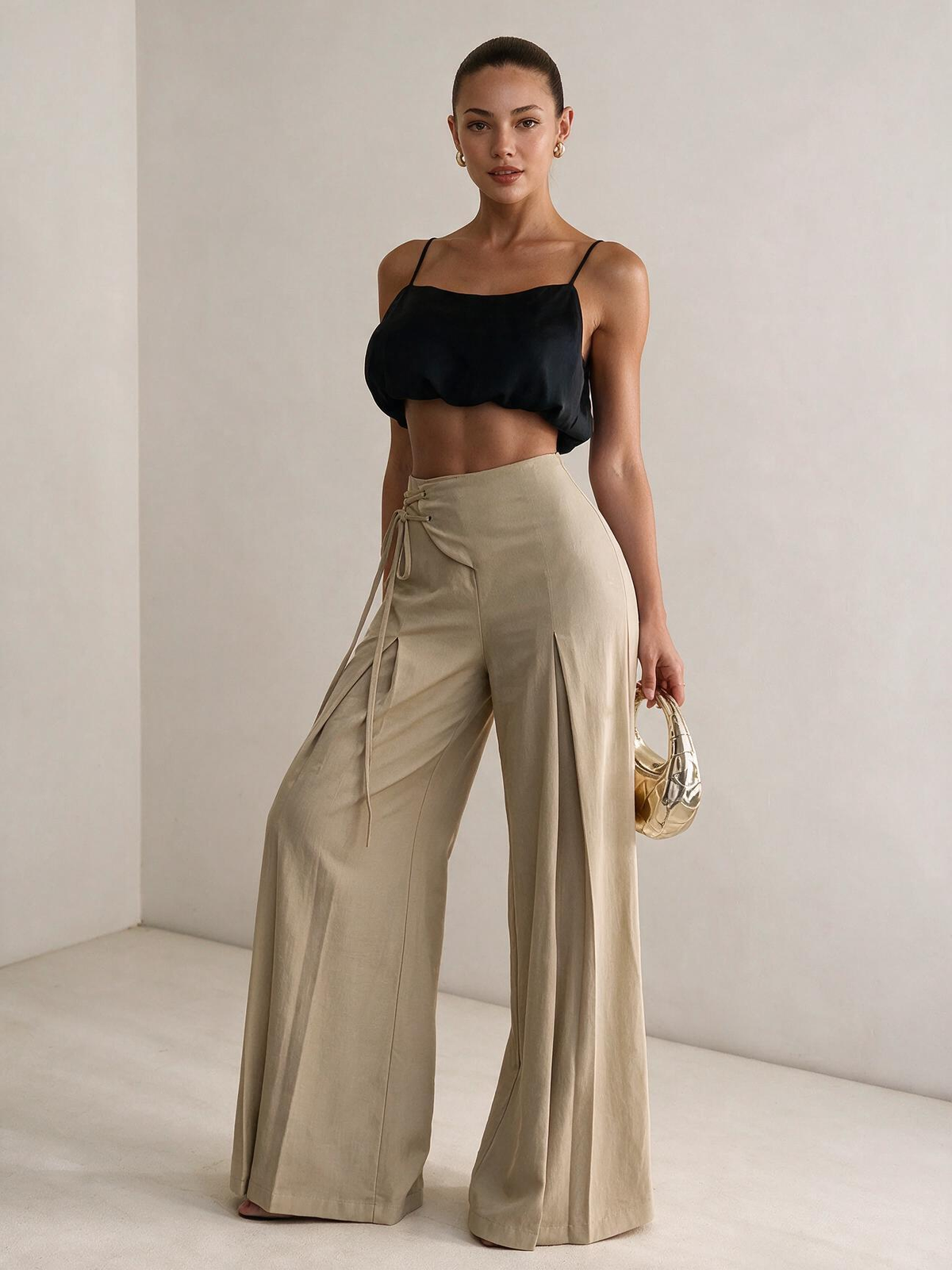 The Sienna Pleated Wide-Leg Trousers