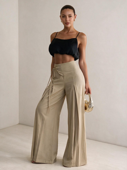 The Sienna Pleated Wide-Leg Trousers
