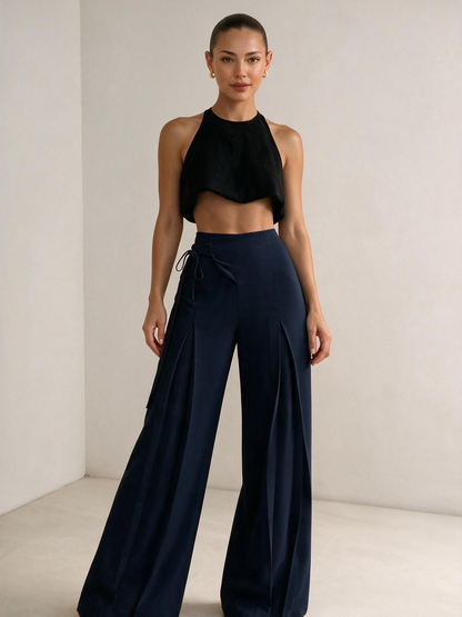 The Sienna Pleated Wide-Leg Trousers