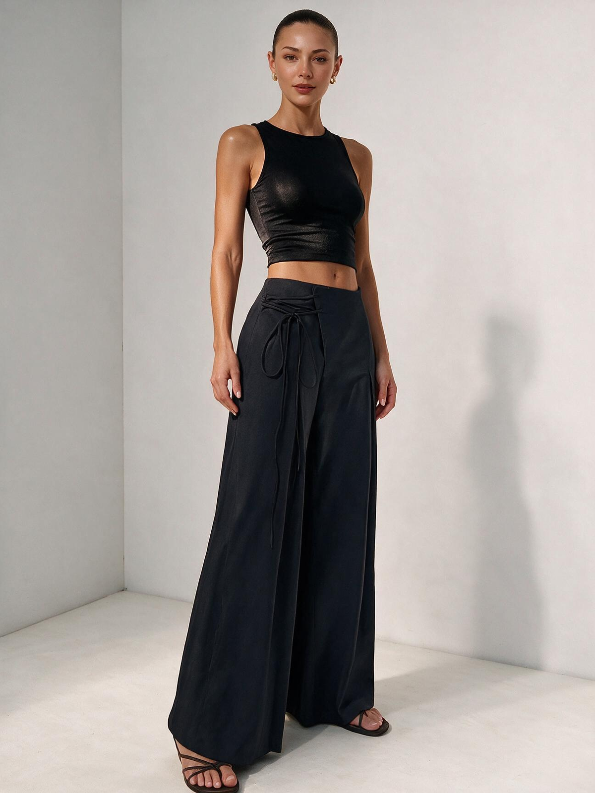 The Sienna Pleated Wide-Leg Trousers