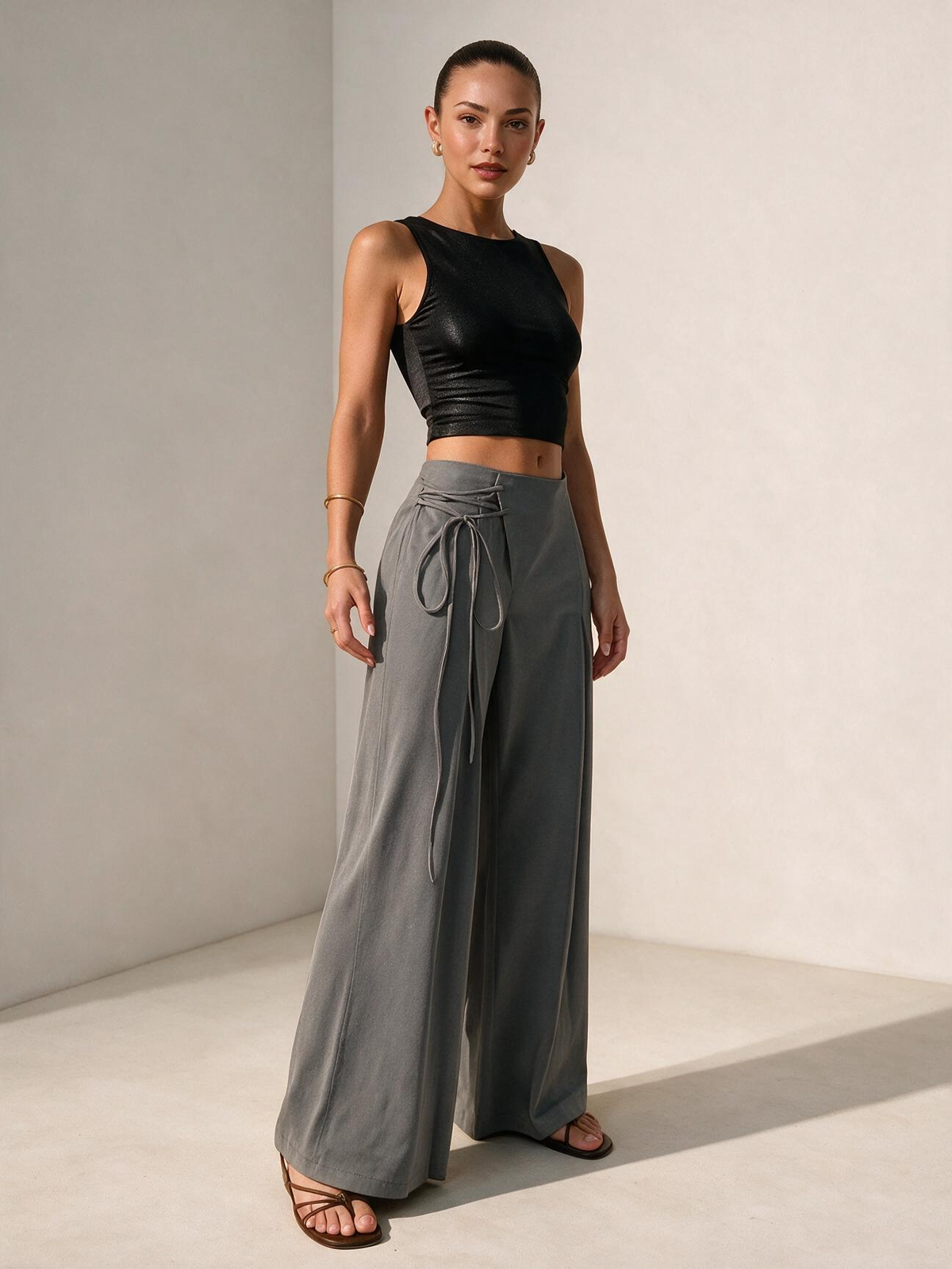 The Sienna Pleated Wide-Leg Trousers