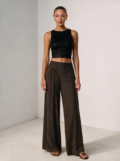 The Sienna Pleated Wide-Leg Trousers