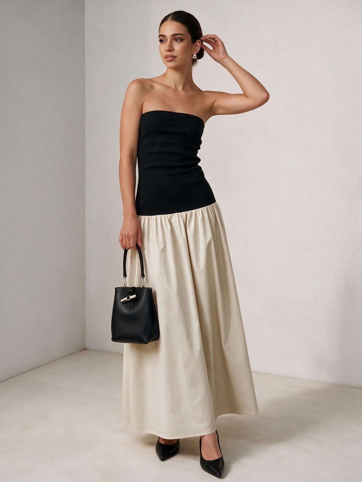 The Alora Contrast-Color Tube Maxi Dress
