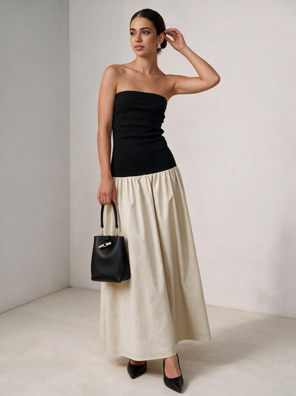 The Alora Contrast-Color Tube Maxi Dress