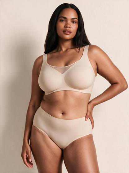 The Aurea Mesh V-Neck Wireless T-Shirt Bra