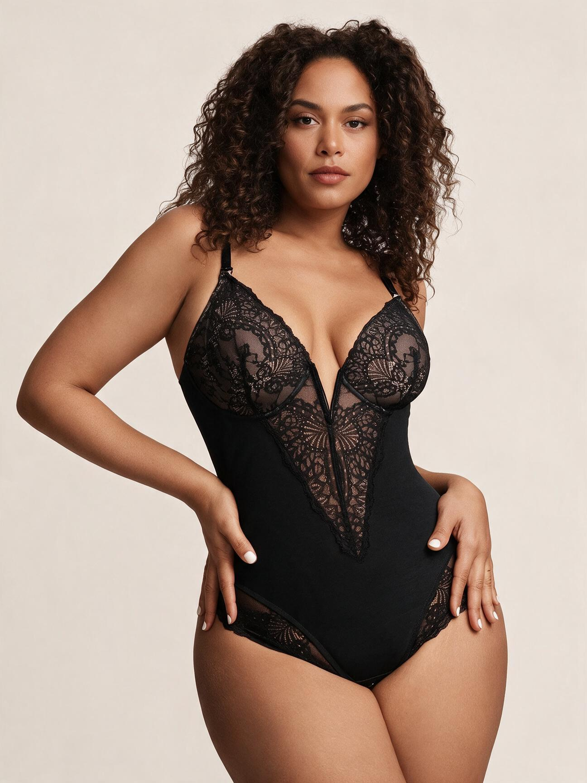 The Forma Deep-V Lace Sculpt Bodysuit