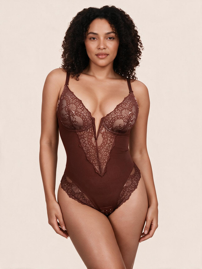 The Forma Deep-V Lace Sculpt Bodysuit
