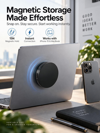 Magnetic Portable SSD – 4K External Storage Drive