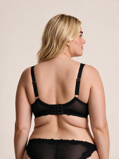 The Mila Lace-Trim Mesh Underwire Bra