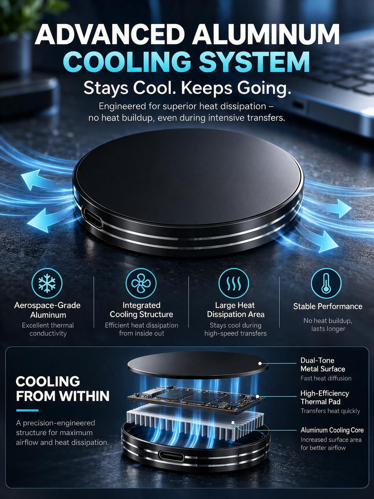 Magnetic Portable SSD – 4K External Storage Drive