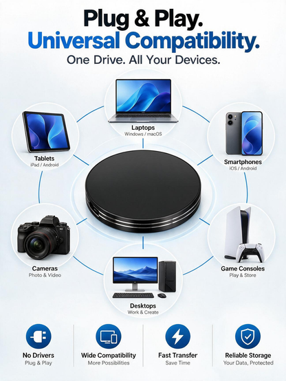 Magnetic Portable SSD – 4K External Storage Drive