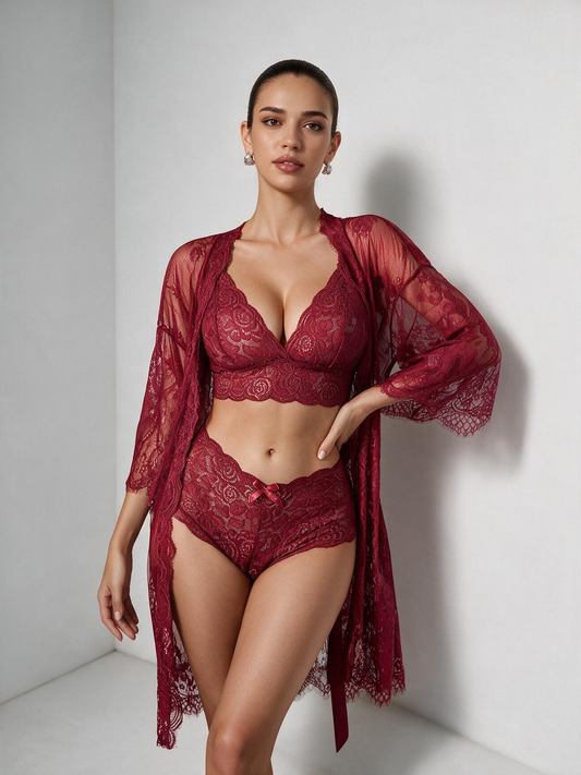 The Seraphine Lace Robe Set
