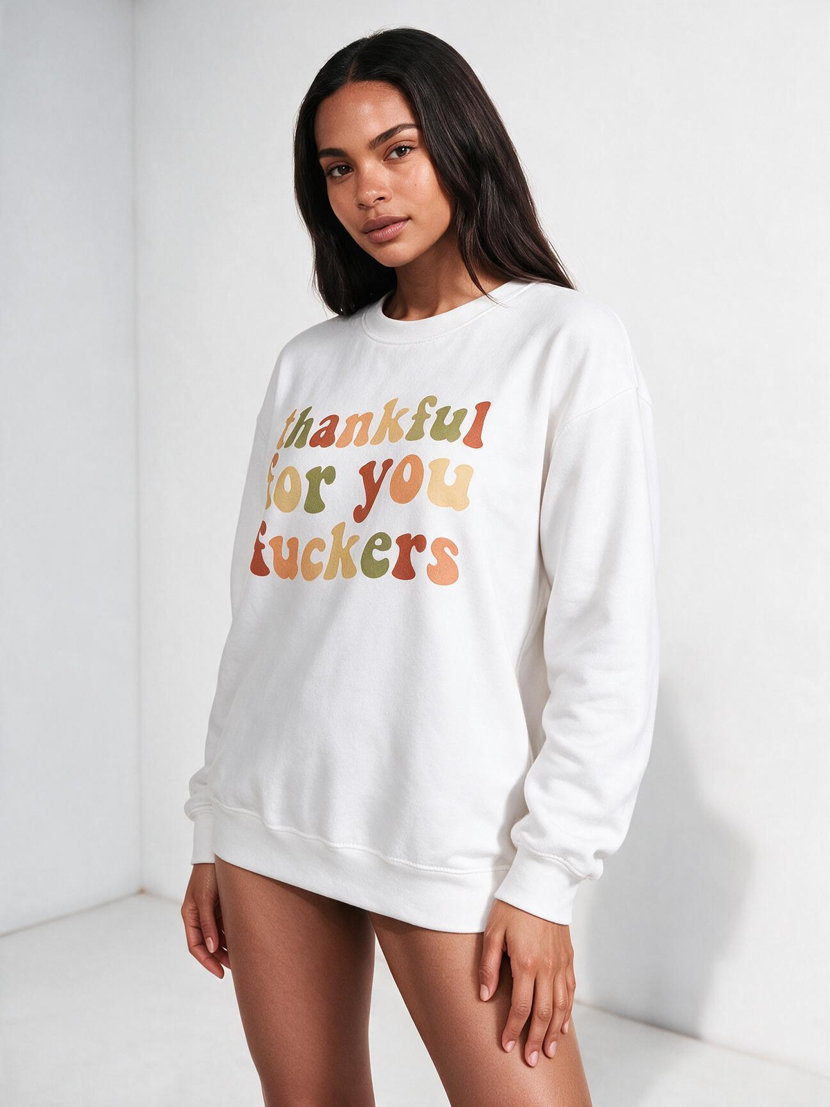 Thankful For You Fxxkers – Funny Thanksgiving & Friendsgiving Sweatshirt