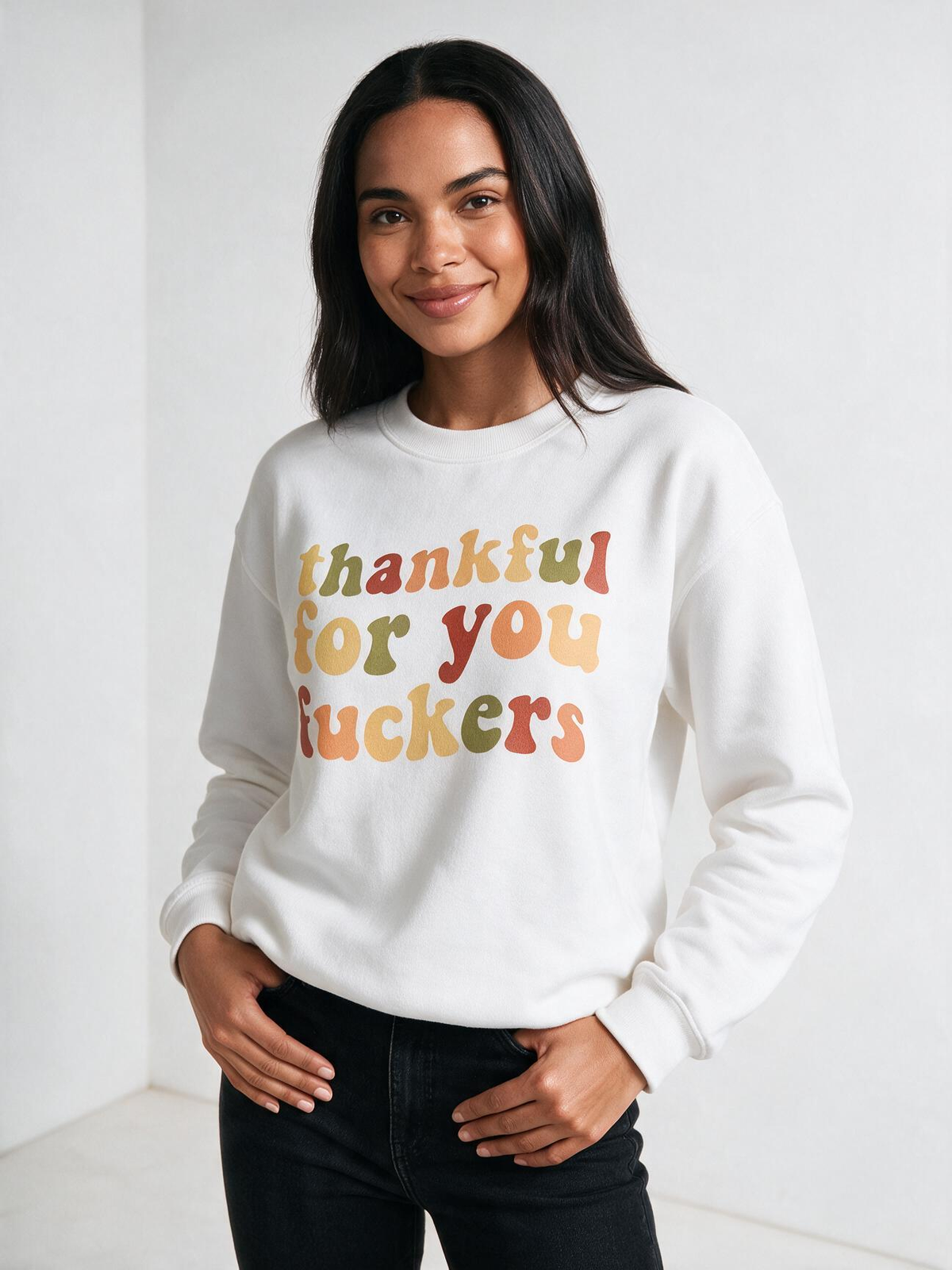 Thankful For You Fxxkers – Funny Thanksgiving & Friendsgiving Sweatshirt