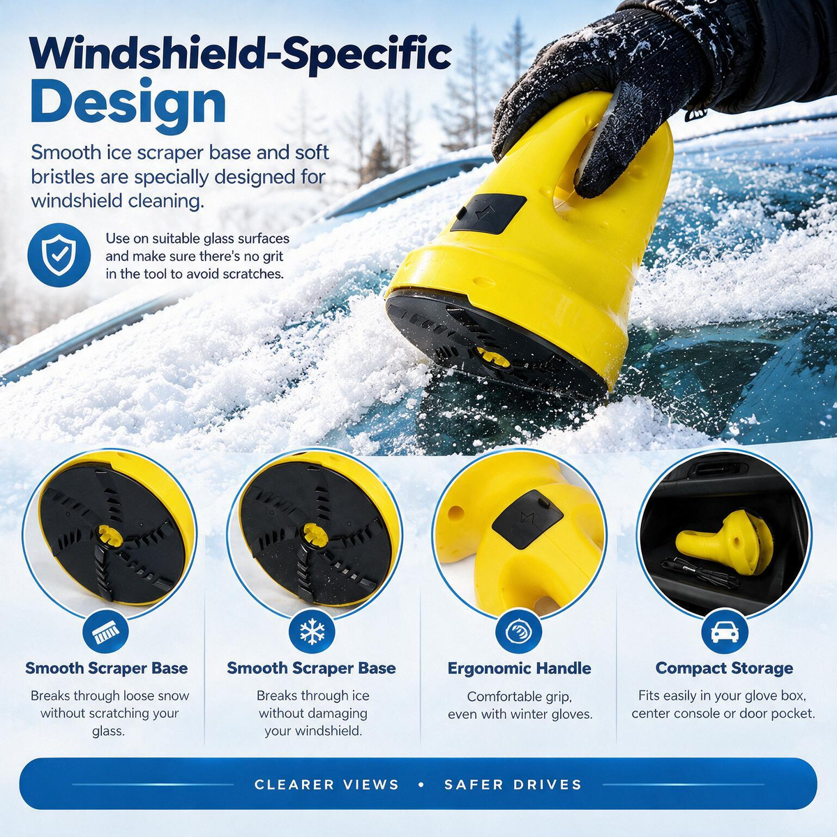 Electric Windshield Ice Scraper – USB Rechargeable Snow Remover