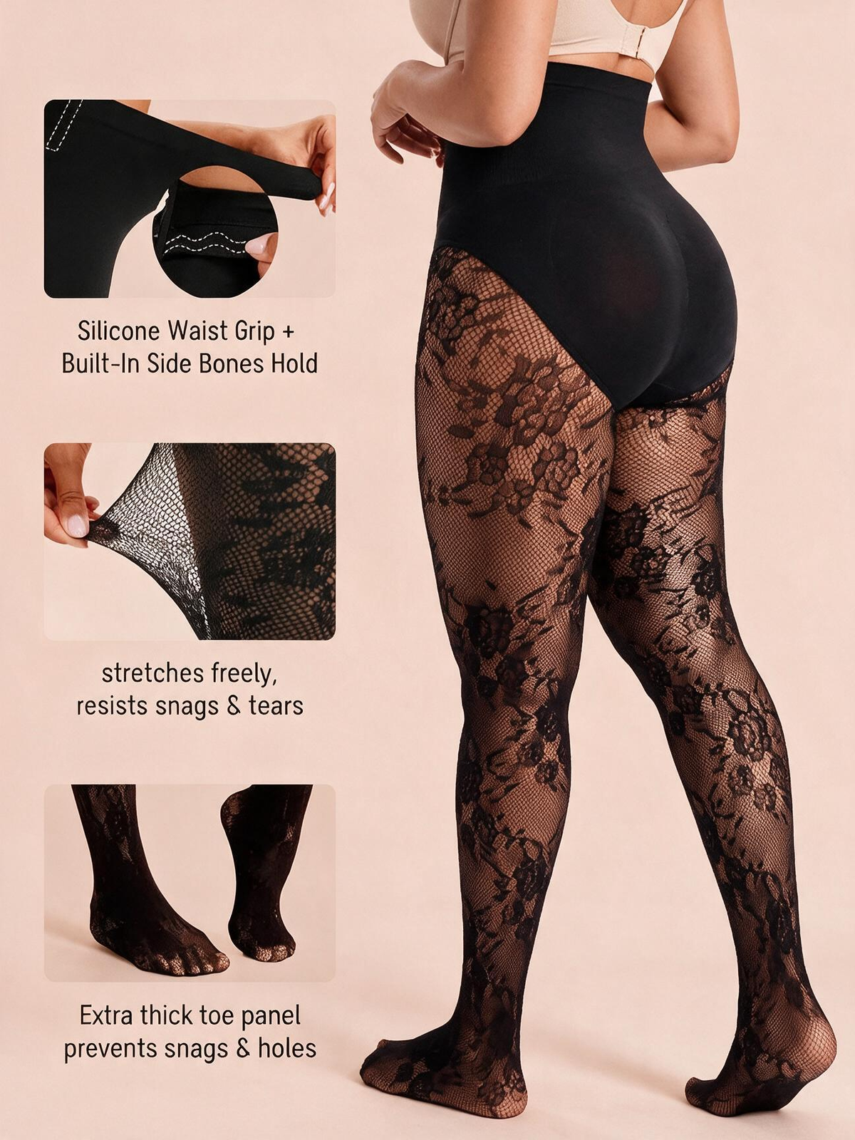 The Forma High-Waist Lace Sculpt Tights
