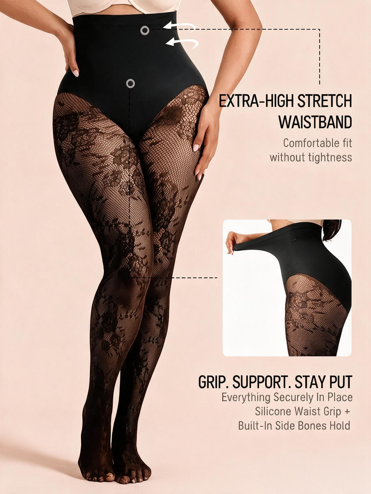 The Forma High-Waist Lace Sculpt Tights